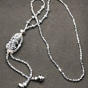 Shiny black beaded necklace